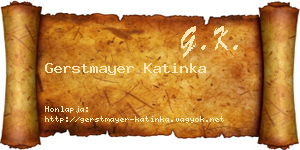 Gerstmayer Katinka névjegykártya